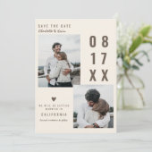 Bruin terracotta redt de date bruiloft 2 foto's (Staand voorkant)