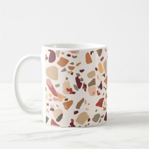 Bruin terrazzo: , trendy motief. koffiemok