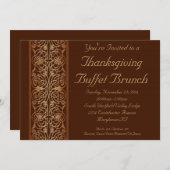 Bruin Thanksgiving Diner of Buffet Uitnodigingen (Voorkant / Achterkant)
