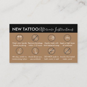 Bruin thema Kunststof Aftercare Tattoo Visitekaartje