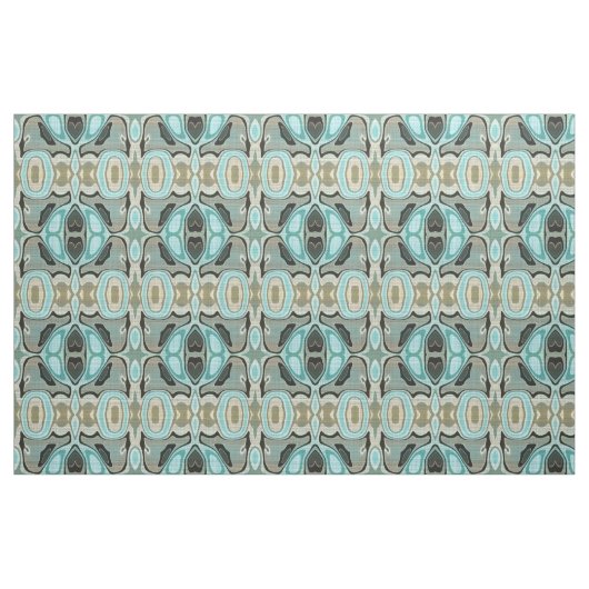 Bruin Turquoise Green Bali Batik Style Pattern Stof (Fat Quarter)