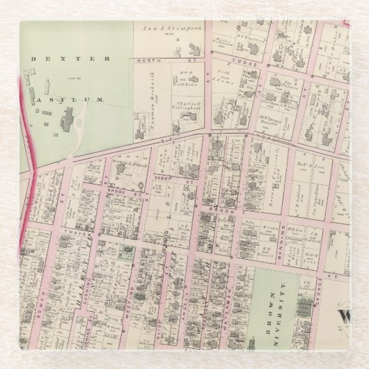 Bruin Universiteit Glazen Onderzetter (Voorkant)