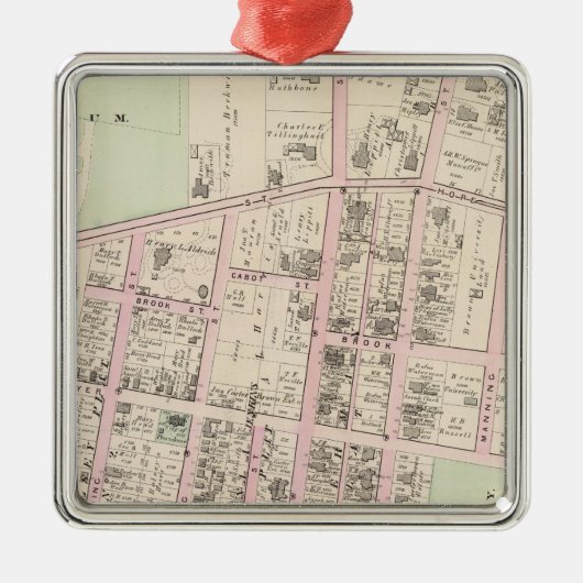 Bruin Universiteit Metalen Ornament (Voorkant)