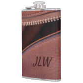 Bruin Unzipped Faux Leather Initialen Fotografisch Heupfles (Links)