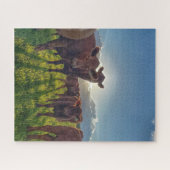 Bruin vee in de wei legpuzzel (Horizontaal)