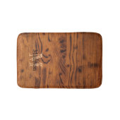  bruin verbrand hout Monogram Badmat (Voorkant)