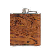 bruin verbrand hout Monogram Heupfles (Achterkant)