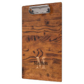 bruin verbrand hout Monogram Klembord (Links)