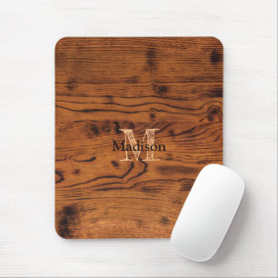 bruin verbrand hout Monogram Muismat