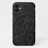 Bruin vierkant lijndikte zwart ontwerp Case-Mate iPhone case (Achterkant)