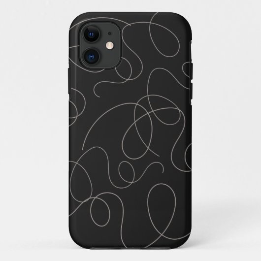 Bruin vierkant lijndikte zwart ontwerp Case-Mate iPhone case (Achterkant)