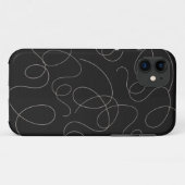 Bruin vierkant lijndikte zwart ontwerp Case-Mate iPhone case (Achterkant (horizontaal))