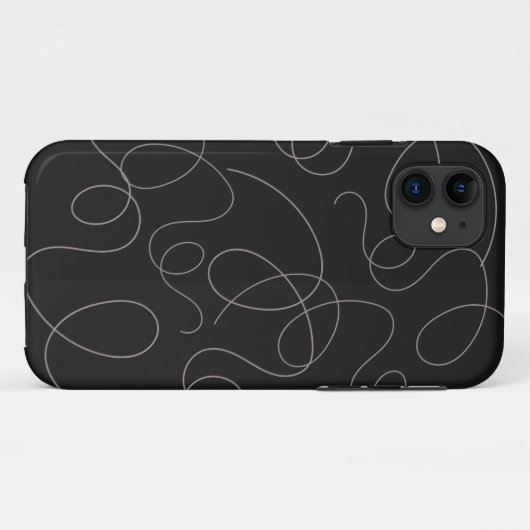 Bruin vierkant lijndikte zwart ontwerp Case-Mate iPhone case (Achterkant (horizontaal))