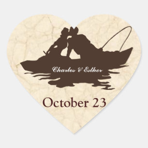 Bruin  Vist Liefhebbers Save the Date Hart Sticker