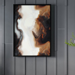 Bruin Vloeistof Schilderen kunst Perfect Poster