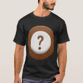 Bruin vraagteken met een cirkelachtergrond t-shirt (Voorkant)