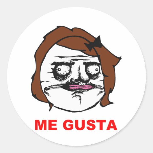 Bruin Vrouw Gusta Comic Rage Face Meme Ronde Sticker (Voorkant)