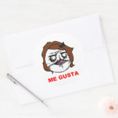 Bruin Vrouw Gusta Comic Rage Face Meme Ronde Sticker (Envelop)
