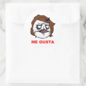 Bruin Vrouw Gusta Comic Rage Face Meme Ronde Sticker (Tas)