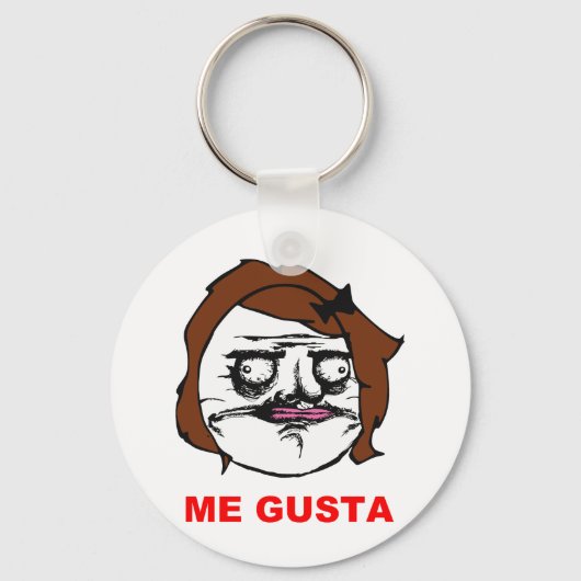Bruin Vrouw Gusta Comic Rage Face Meme Sleutelhanger (Voorkant)