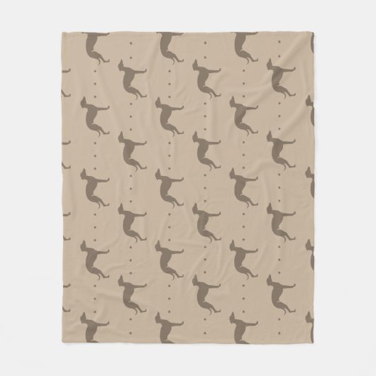 Bruin whippet-dog patroon zachte fleszak fleece deken (Voorkant)
