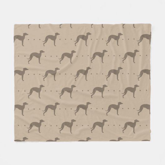 Bruin whippet-dog patroon zachte fleszak fleece deken (Voorkant (Horizontaal))