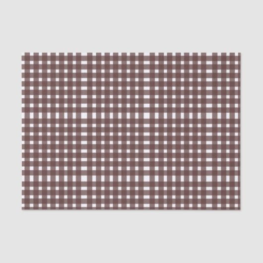 Bruin White Gingham Pattern Tissuepapier (Voorkant)