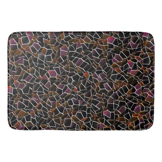 Bruin-wijnmozaïek onregelmatig over wit badmat (Voorkant)