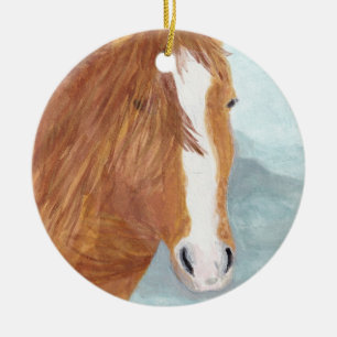 Bruin Wild Horse Blue Mountain Lake - acryl. Keramisch Ornament