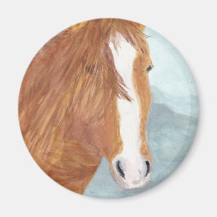 Bruin Wild Horse Blue Mountain Lake - acryl. Magneet