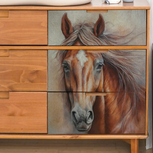 Bruin Wild Horse Closeup Decoupage Tissue Papier