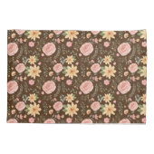 Bruin Wildflower Roos Pattern Kussensloop (Achterkant)