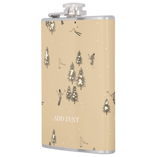 bruin winterskiërs Skipatroon Heupfles (Links)