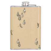  bruin winterskiërs Skipatroon Heupfles (Achterkant)