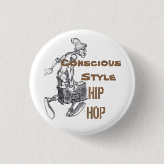 Bruin-wit, bewust stijlvolle hipknop ronde button 3,2 cm