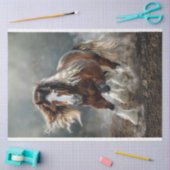 Bruin Wit Clydesdale Like Paard Decoupage Tissuepapier (Craft)