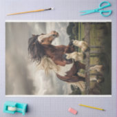 Bruin Wit Clydesdale Paard Decoupage Tissuepapier (Craft)