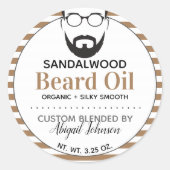 Bruin & Wit Custom Blended Mannen Ronde Sticker (Voorkant)