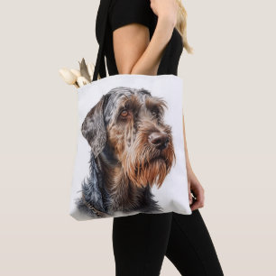 BRUIN & WIT DUITSE DRAADHARIGE WIJZERHOND DRAAGTAS