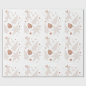 Bruin Wit Eenvoudige Kerst Cadeaupapier (Vlak)