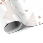 Bruin Wit Eenvoudige Kerst Cadeaupapier (Rol Hoek)