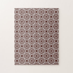 Bruin Wit geometrisch naadloos patroon Legpuzzel