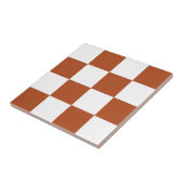 Bruin wit geruit controlepatroon tegeltje (Zijkant)