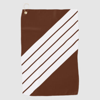 Bruin Wit Gestreept 70s 80s Klassieke Retro Strepe Golfhanddoek