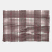 Bruin wit Gingham Pset Pattern Theedoek (Horizontaal)