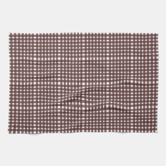 Bruin wit Gingham Pset Pattern Theedoek (Horizontaal)