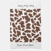 Bruin Wit Koe Patroon Gepersonaliseerd Theedoek (Verticaal)