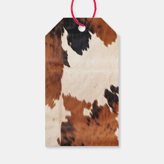 Bruin Wit Koeienhuid Cadeaulabel (Achterkant)