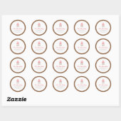Bruin & Wit met Roze Cake Bakery Sticker Label (Vel)