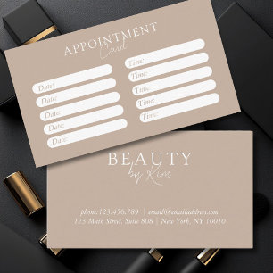 Bruin & Wit, Minimaal, Elegant, Salon Afsprakenkaartje